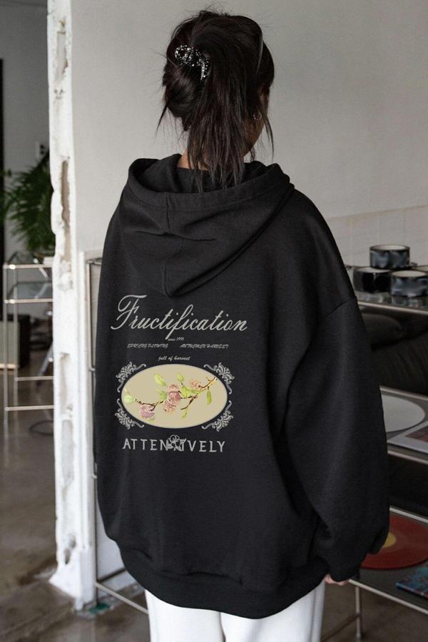 Unisex Oversize Fructification Baskılı Sweatshirt - Image 1