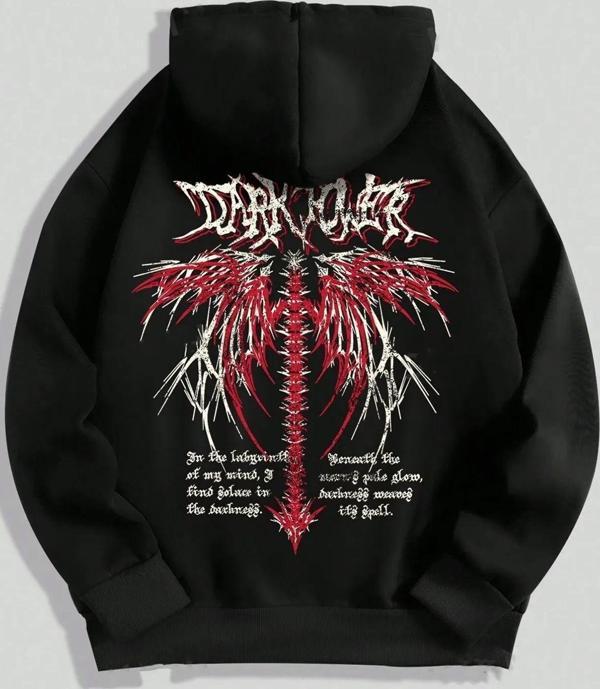 Dark Baskılı Oversize Sweatshirt - Image 1