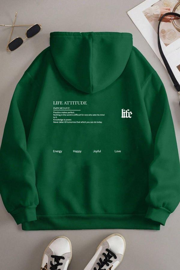 Unisex Oversize Life Baskılı Sweatshirt - Image 1