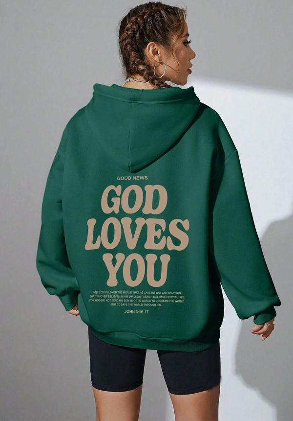 Good Loves You Baskılı Oversize Sweatshirt - Image 1