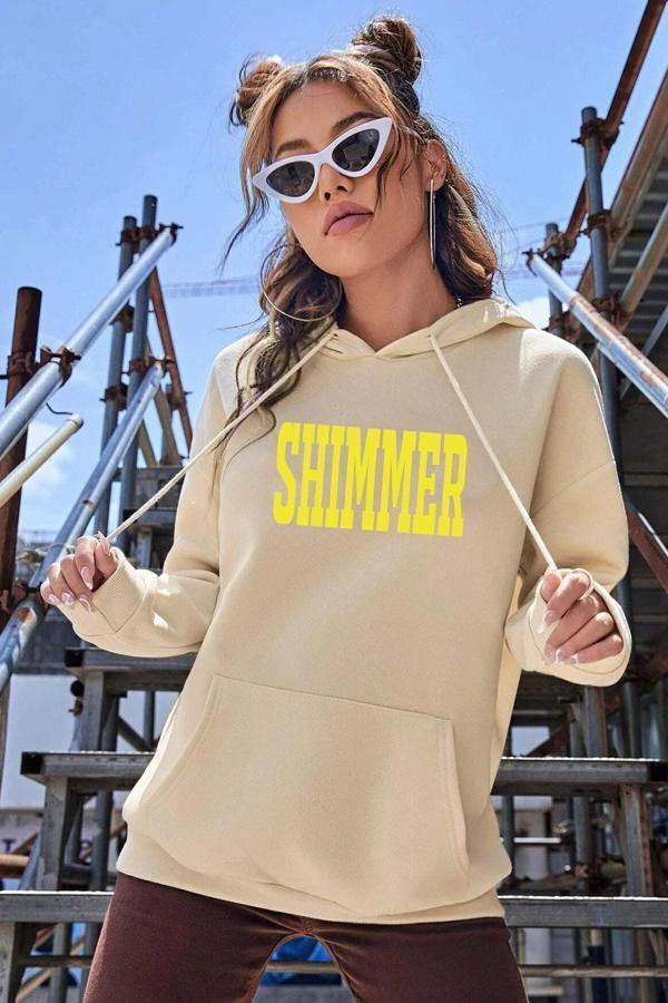 Unisex Oversize Shimmer Baskılı Sweatshirt - Image 1