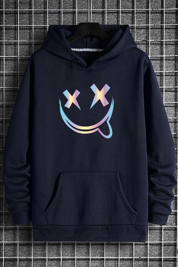 Holoram Smile Baskılı Oversize Sweatshirt - Image 1