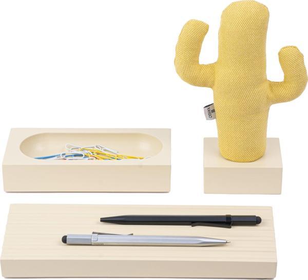 Kayıgo Woody Krem Üçlü Ofis Seti - Sarı Cactus - Image 1