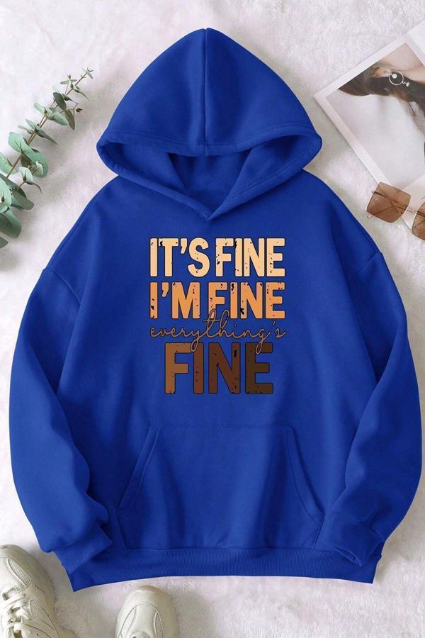 Unisex Oversize Fine Baskılı Sweatshirt - Image 1
