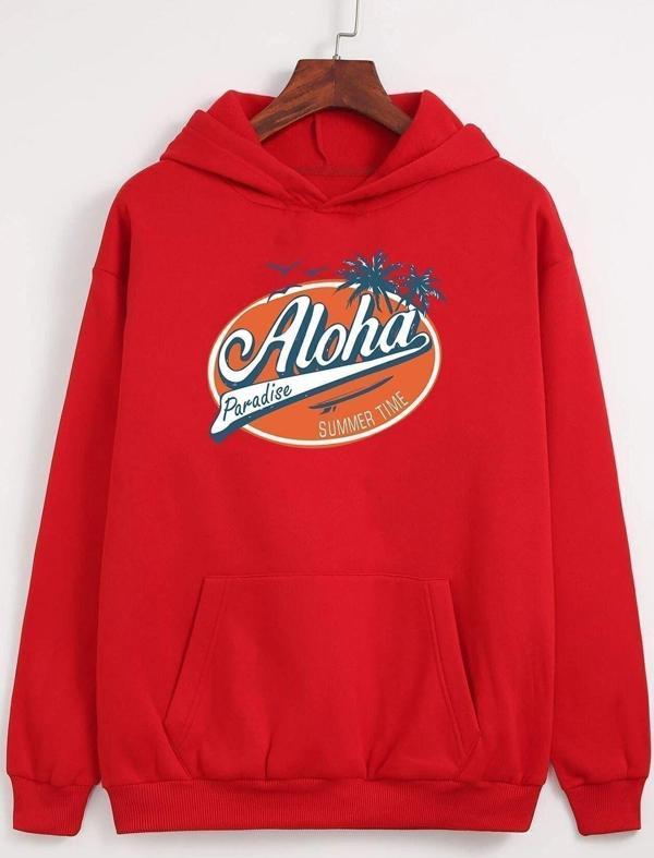 Unisex Aloha Baskılı Sweatshirt - Image 1