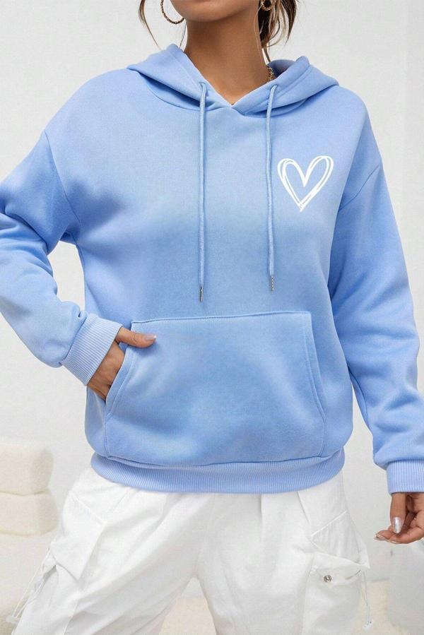 Unisex Heart Baskılı Oversize Sweatshirt - Image 1