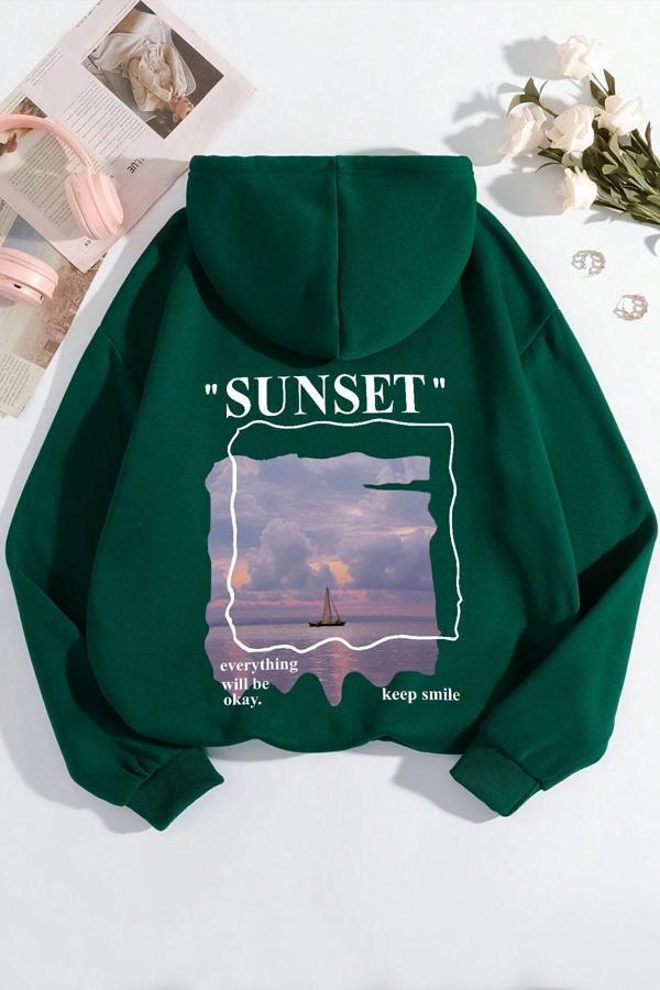 Unisex Sunset Baskılı Sweatshirt - Image 1
