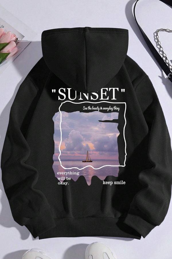 Unisex Sunset Baskılı Sweatshirt - Image 1