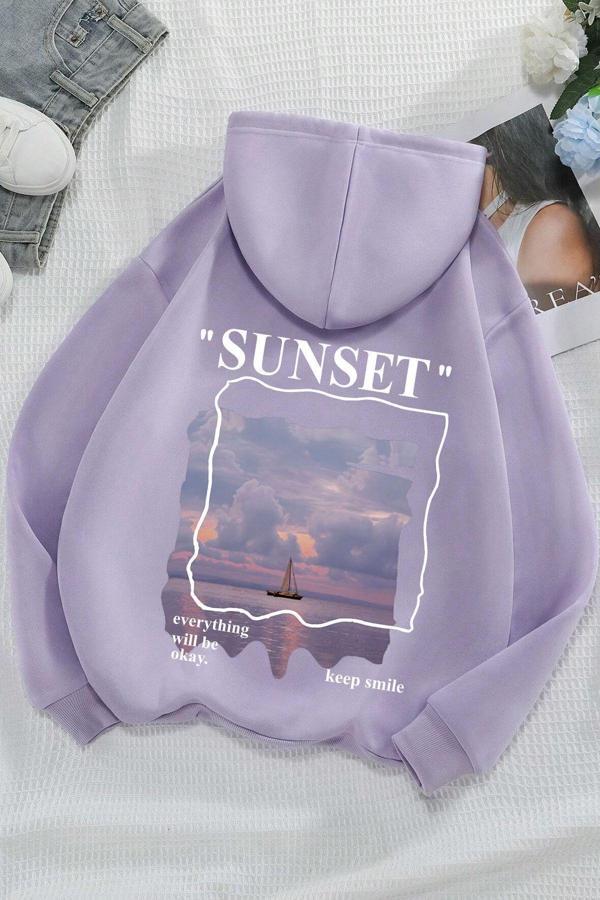 Unisex Sunset Baskılı Sweatshirt - Image 1