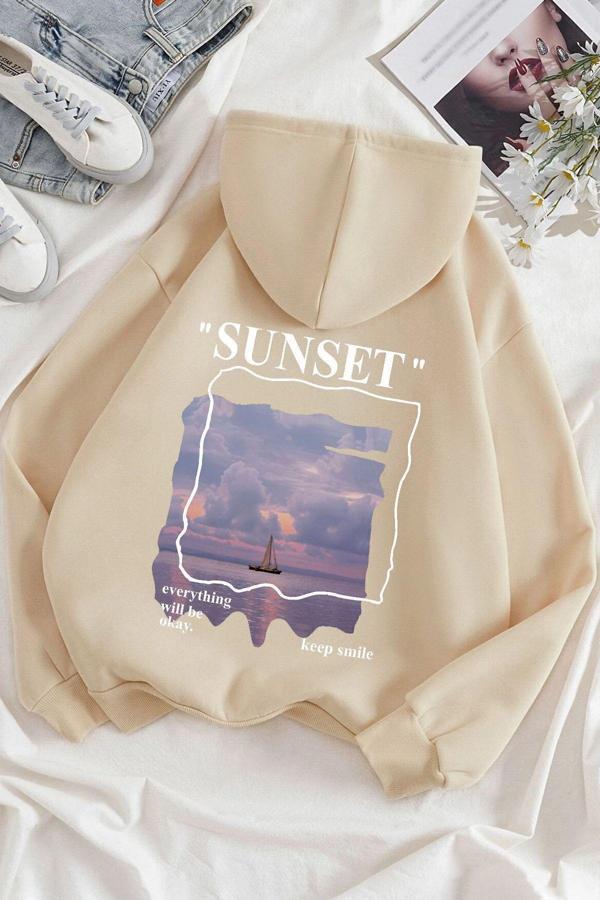 Unisex Sunset Baskılı Sweatshirt - Image 1
