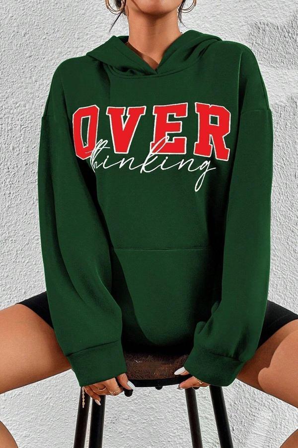 Unisex Over Thinking Baskılı Sweatshirt - Image 1