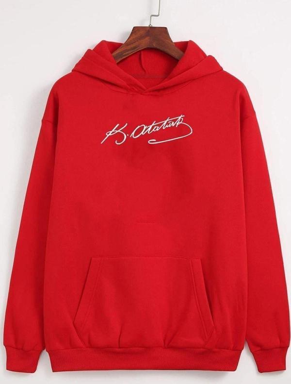 Unisex K.atatürk Imza Baskılı Sweatshirt - Image 1