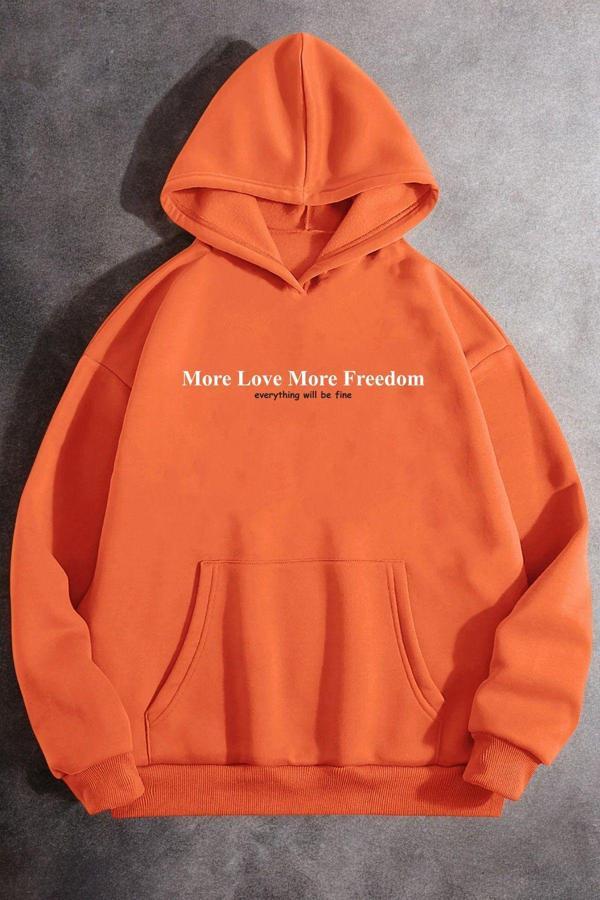 More Love Baskılı Oversize Sweatshirt - Image 1
