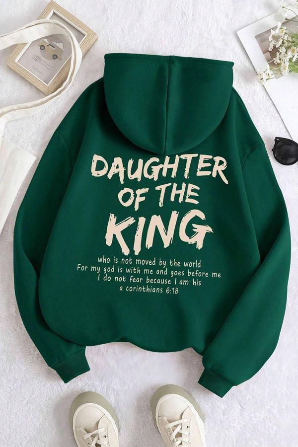 Daughter Of The King Baskılı Oversize Sweatshirt - Image 1