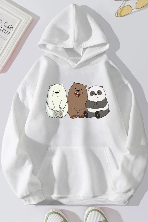 Unisex Kafadar Ayılar Baskılı Sweatshirt - Image 1