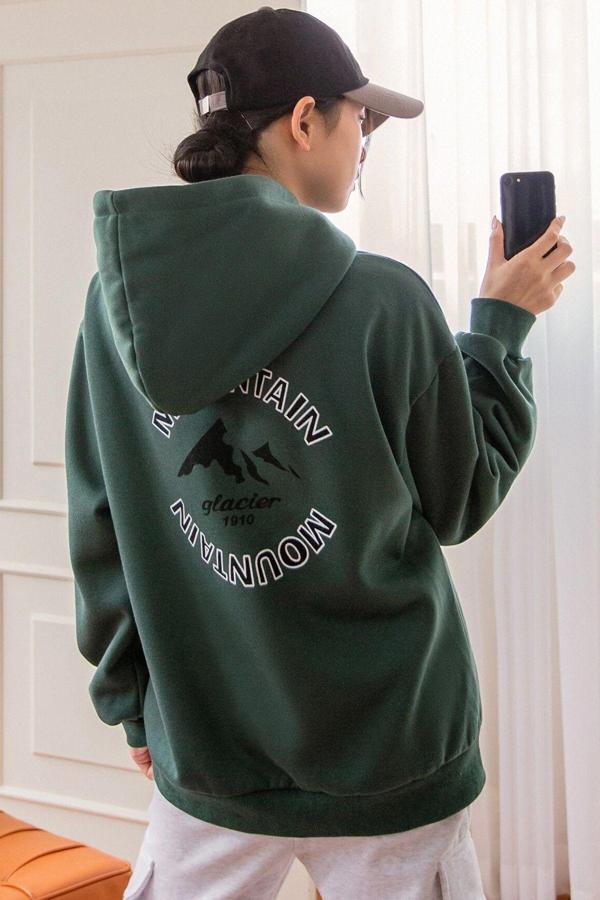 Unisex MONTAIN Baskılı Oversize Sweatshirt - Image 1