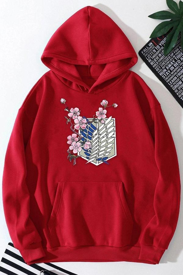 Unisex Flowers Baskılı Sweatshirt - Image 1