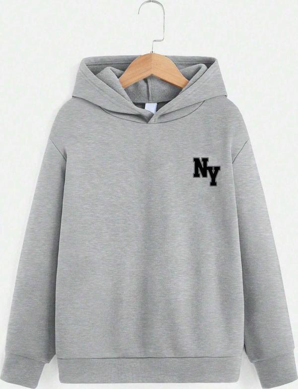 Ny Baskılı Erkek - Kız Çocuk Rahat Kalıp Sweatshirt - Image 1