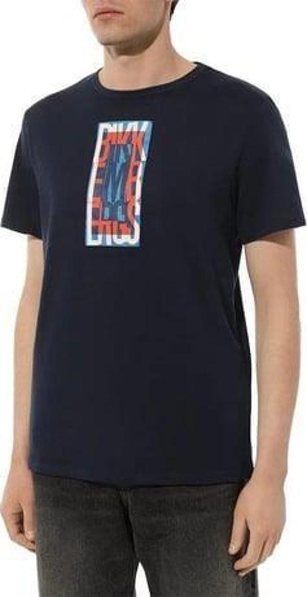 Bikkembergs BKK2MTS04 Half Logo T-Shirt Navy - Image 1
