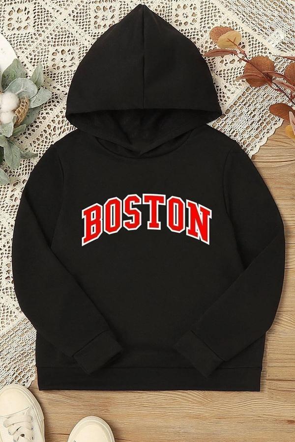 Çocuk Boston Baskılı Sweatshirt - Image 1
