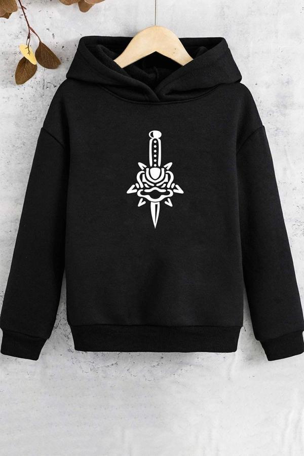 Çocuk Skullcracked Baskılı Sweatshirt - Image 1