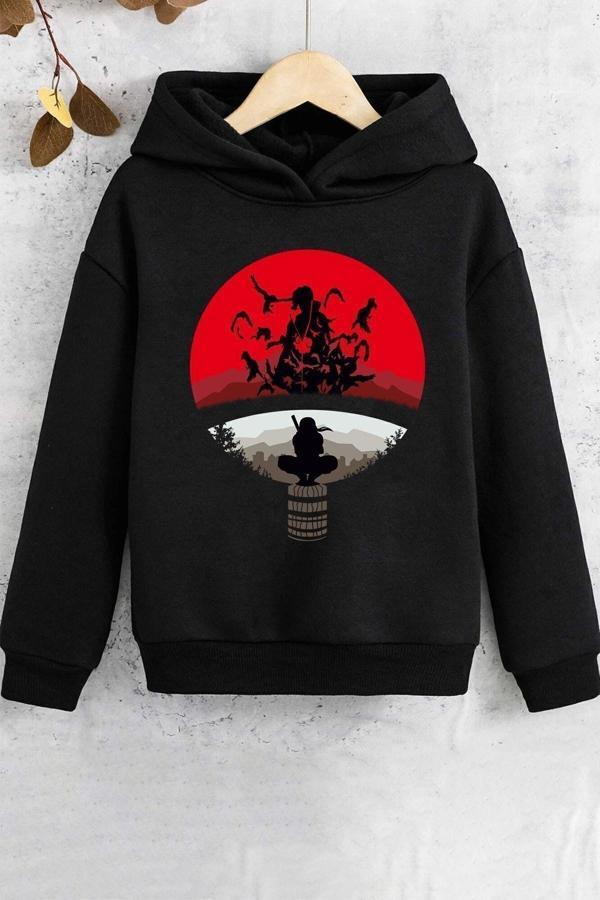 Çocuk Itachi Uchiha Baskılı Sweatshirt - Image 1