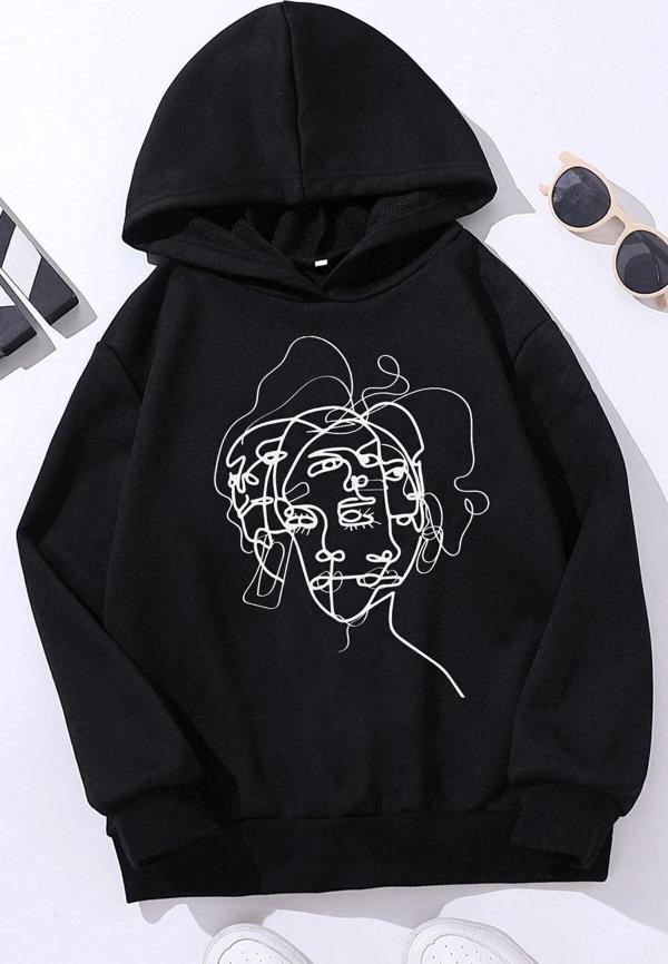 Çocuk Woman One Line Baskılı Sweatshirt - Image 1