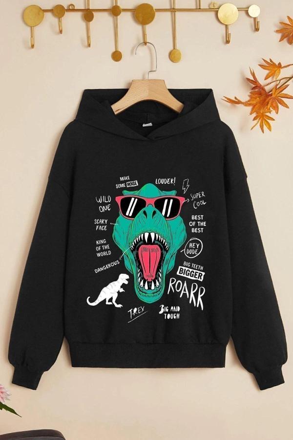 Çocuk T - Rex Baskılı Sweatshirt - Image 1