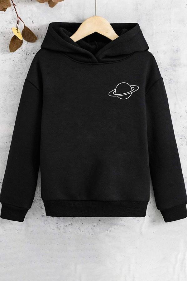 Çocuk Saturn Temalı Baskılı Sweatshirt - Image 1