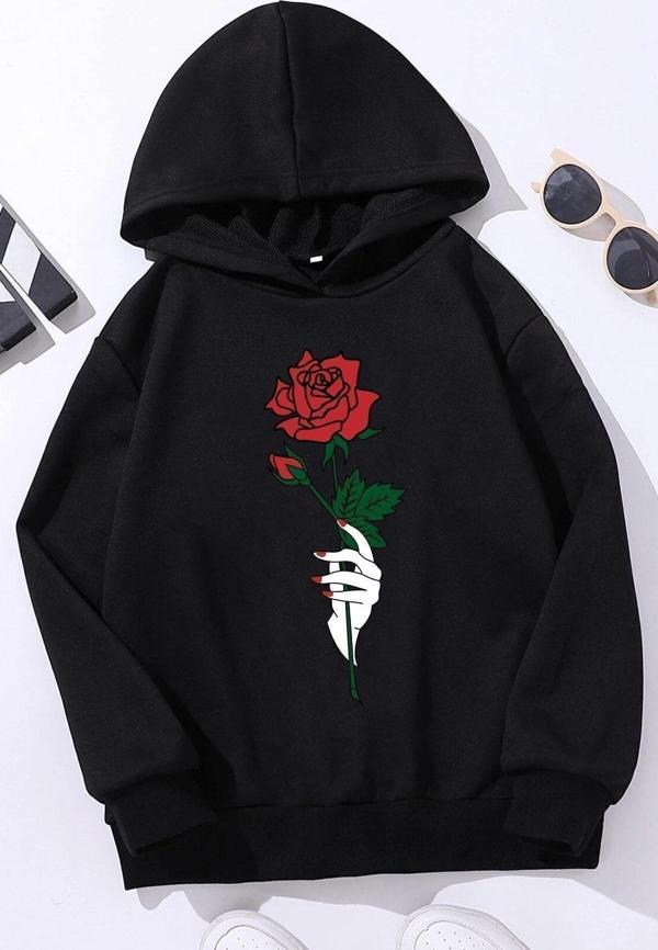 Çocuk Rose Baskılı Sweatshirt - Image 1