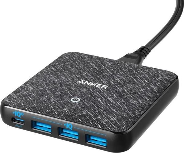 Anker PowerPort Atom III Slim 4 Çıkışlı 65W Power Delivery Gan Hızlı Şarj Cihazı - A2045 - Image 1