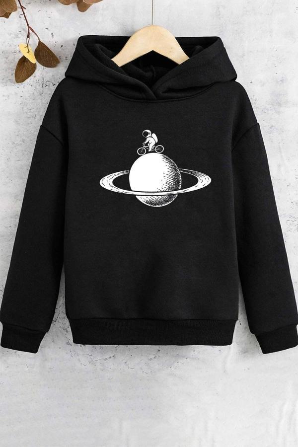 Çocuk Astronaut Rides Baskılı Sweatshirt - Image 1