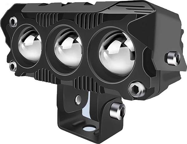 Led Spot Işık ve Sarı Beyaz Projektör Lens 3 Gözlü Dikdörtgen Baykuş Led Off Road Lamba Motosiklet ve İş Makinesi Projek - Image 1