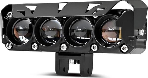 Led Spot Işık ve Sarı Beyaz Projektör Lens 4 Gözlü Dikdörtgen Baykuş Led Off Road Lamba Motosiklet ve İş Makinesi Projek - Image 1