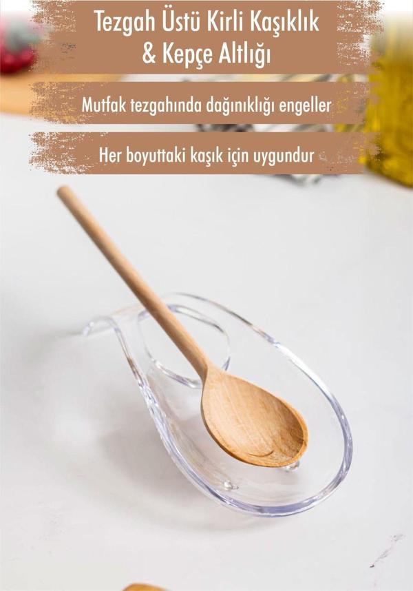 Akrilik Şeffaf Tezgah Üstü Kirli Kaşıklık & Kepçe Altlığı - Image 1