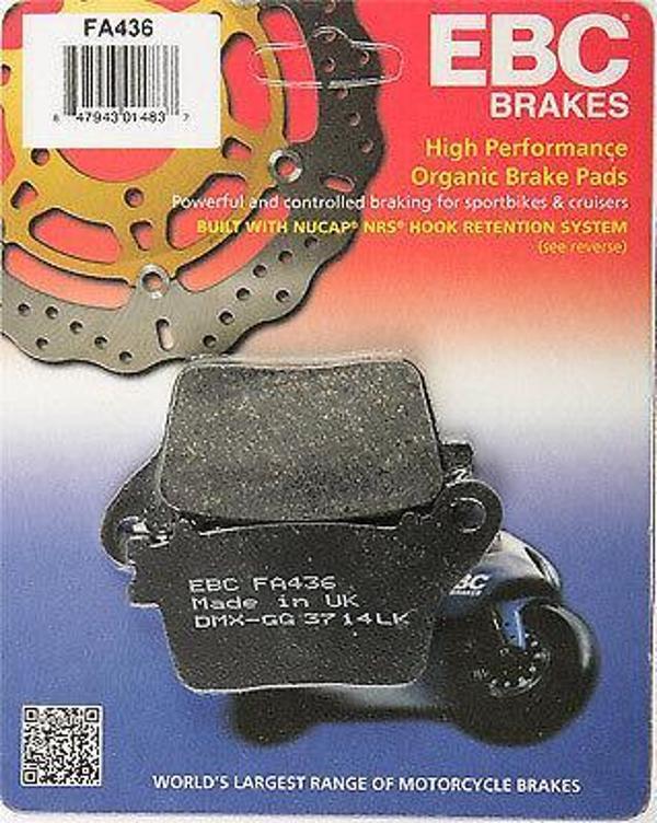 Ebc Fa436 2011-2021 Suzuki GSX-R 600 Srad Uyumlu Arka Fren Balatası Organik Balata - Image 1