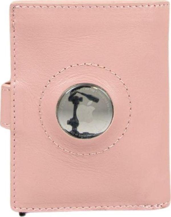 Palertag Deri Cüzdan, Apple AirTag Uyumlu Pembe - Image 1