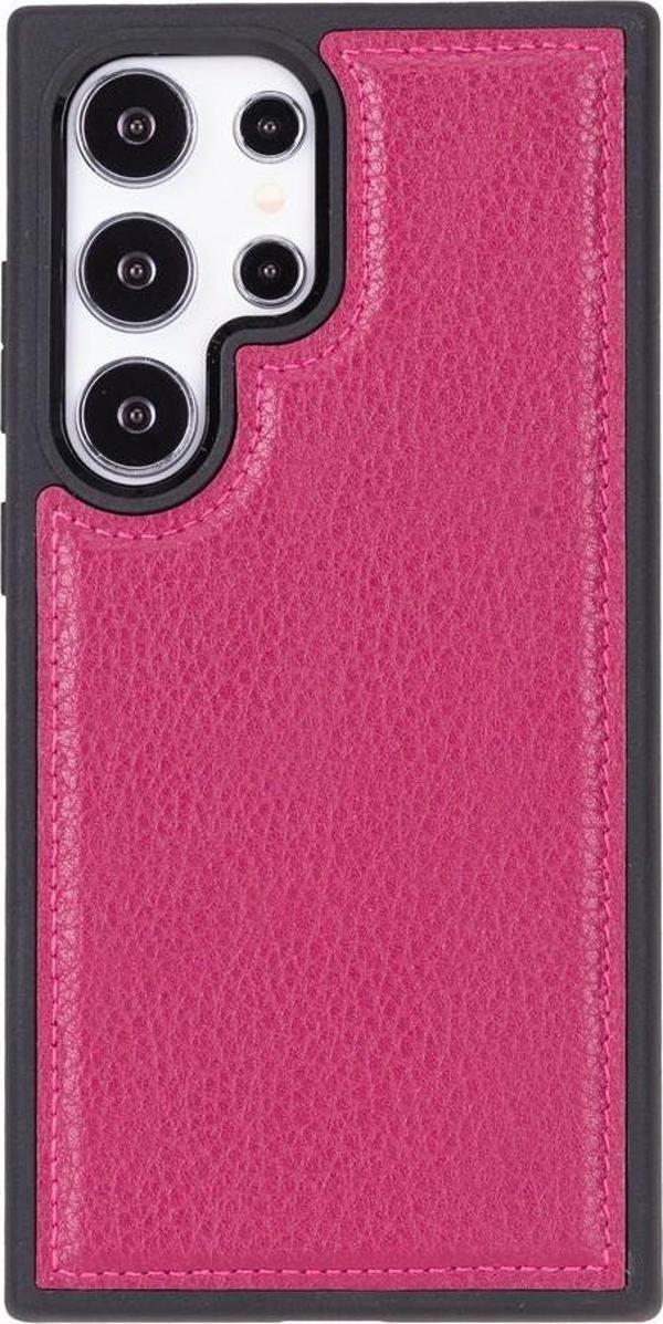 Samsung Galaxy S24 Ultra Uyumlu Deri Arka Kapak Gül Kurusu - Image 1