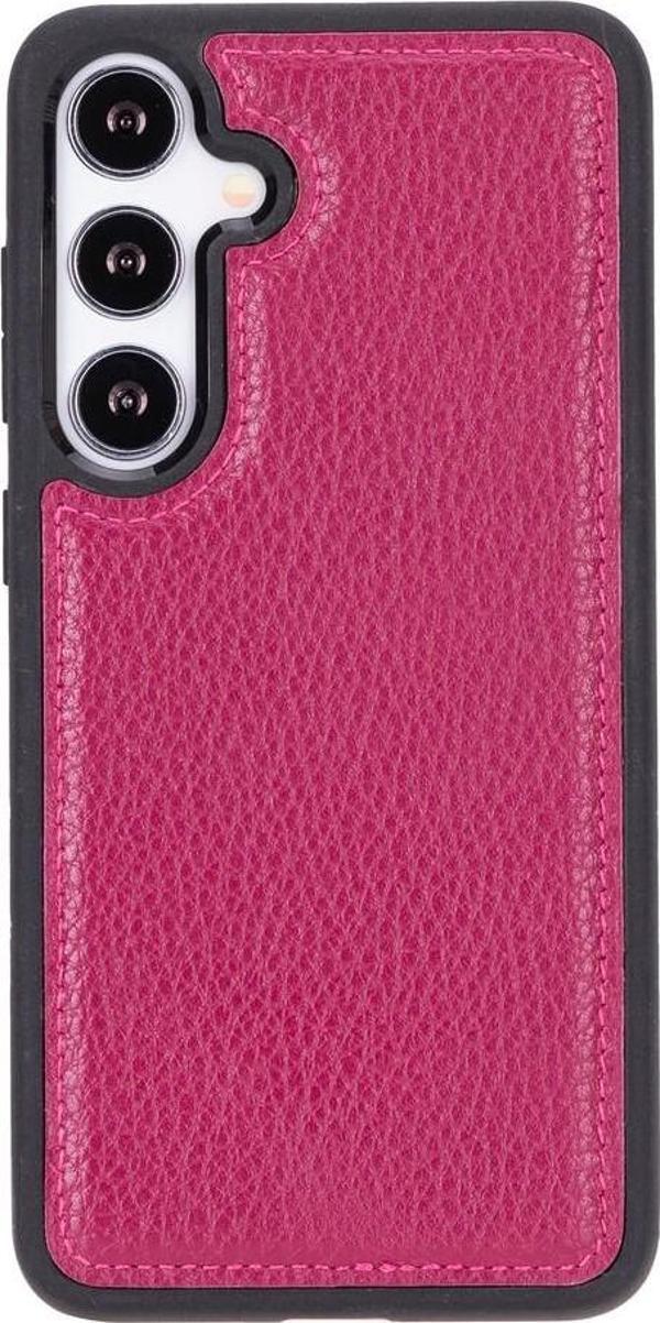 Samsung Galaxy S24 Uyumlu Deri Arka Kapak Gül Kurusu - Image 1