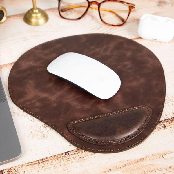 Bileklikli Deri Mouse Pad Antik Koyu Kahve - Image 1