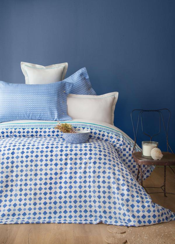 KING SIZE TENCEL BASKILI NEVRESİM TAKIMI TERRA INDIGO - NEVRESIM - Image 1