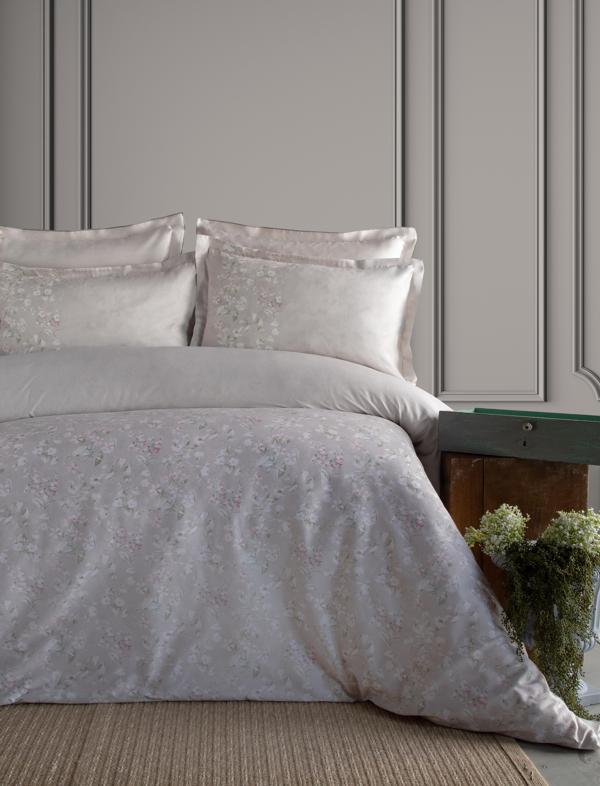 CIFT KISILIK ELEGANCE BASKILI SATEN NEVRESIM TAKIMI FRANNY BEIGE  - NEVRESIM - Image 1