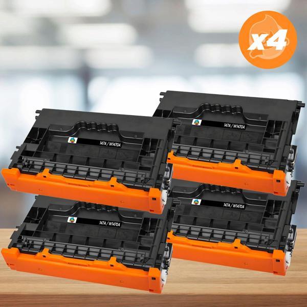 Hp 147A W1470A Muadil Toner - Çipli '4'lü Paket / LaserJet Enterprise Flow MFP M634 / M635 / M636 / M610 / M611 / M612 / - Image 1