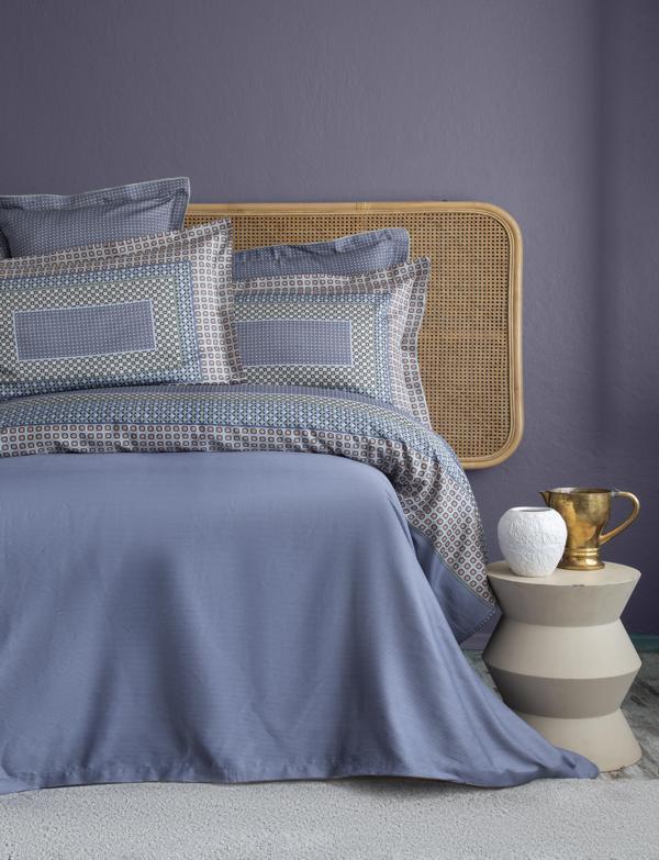 AP KING SIZE ELEGANCE BASKILI SATEN NEVRESIM TAKIMI REGINA INDIGO - NEVRESIM - Image 1