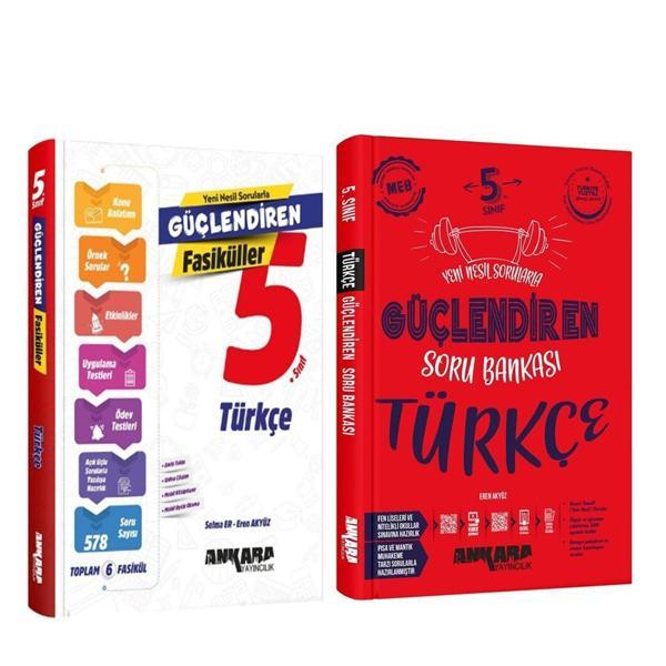 Ankara Yayıncılık 5.Sınıf Türkçe Güçlendiren Konu Fasikül ve Soru Bankası Seti 2 Kitap - Ankara Yayıncılık - Image 1