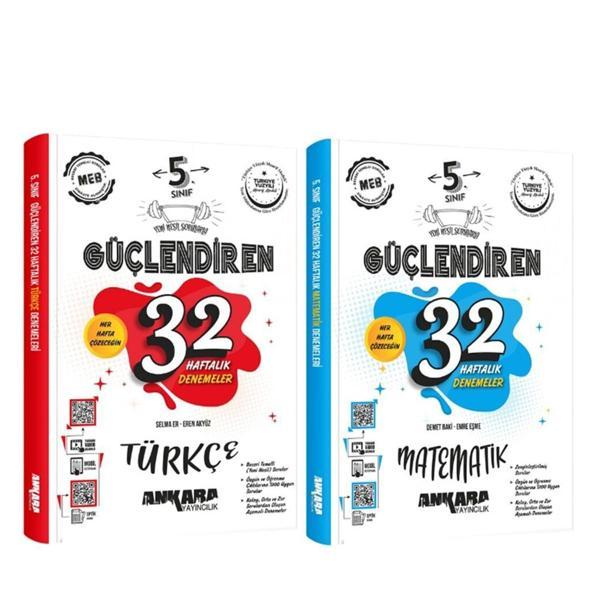 Ankara Yayıncılık 5.Sınıf Türkçe ve Matematik Güçlendiren 32 Haftalık Deneme Seti 2 Kitap - Ankara Yayıncılık - Image 1