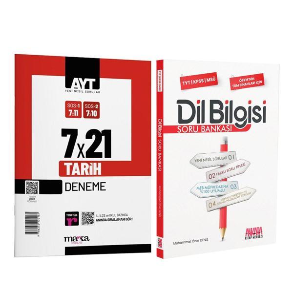 Marka Yayınları AYT Tarih 7x21 Deneme ve AKM Dil Bilgisi Soru Bankası Seti 2 Kitap - Marka Yayınları - Image 1