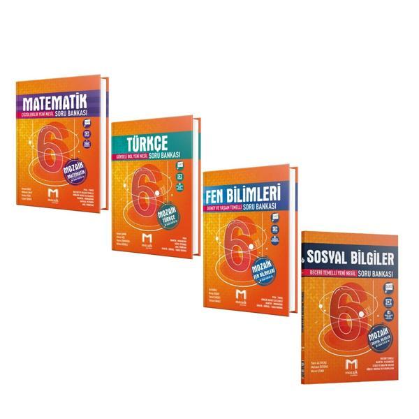 Mozaik 6.Sınıf Matematik Türkçe Fen ve Sosyal Bilimler Soru Bankası Seti 4 Kitap - Mozaik Yayınları - Image 1