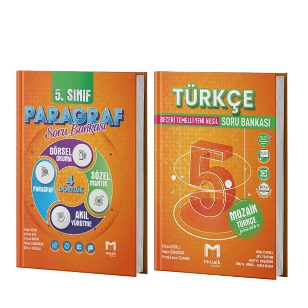 Mozaik Yayınları 5.Sınıf Türkçe ve Paragraf Soru Bankası Seti 2 Kitap - Mozaik Yayınları - Image 1