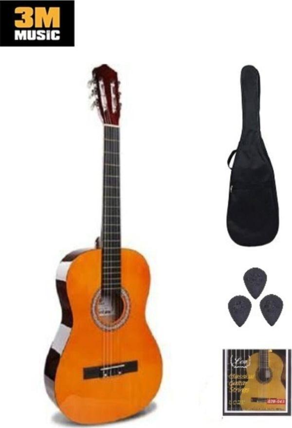 3M Music Klasik Gitar Seti 4/4 Tam Boy Gitar - Image 1